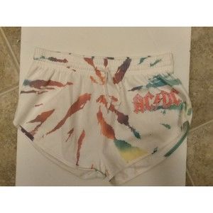 Ladies Sz Large Tye Dye Look Colorful Cotton Fleece Shorts Draw String NWOT